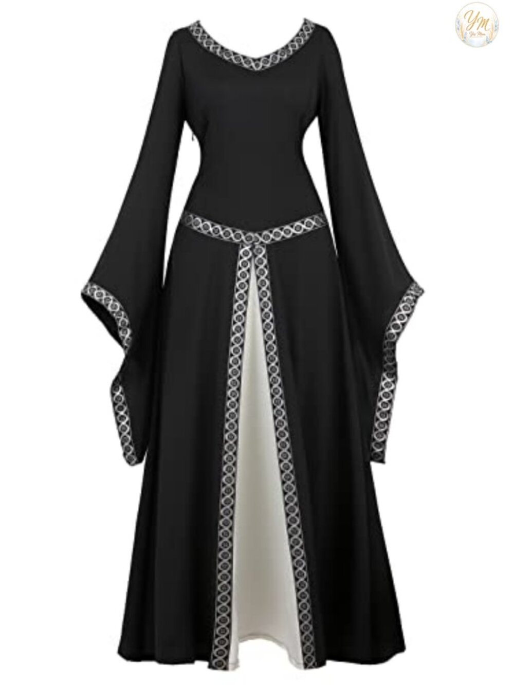 Renaissance Costume Dress Medieval Long Dress with Lace Up Back